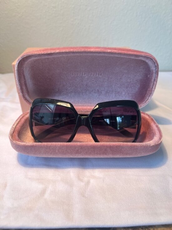 Miu Miu Oversized Black Womens Sunglasses SMU031 1AB-5D1 57-14-130 main image 12